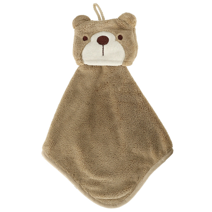 Børnehåndklæde til børnehaveklasse 42x25cm brun bamse
