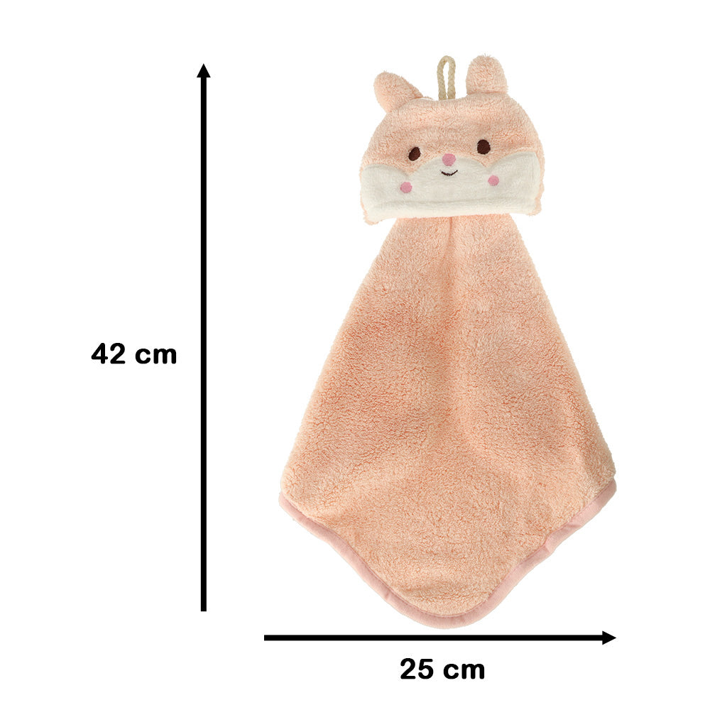 Børnehåndklæde til børnehaveklasse 42x25cm lyserød kanin