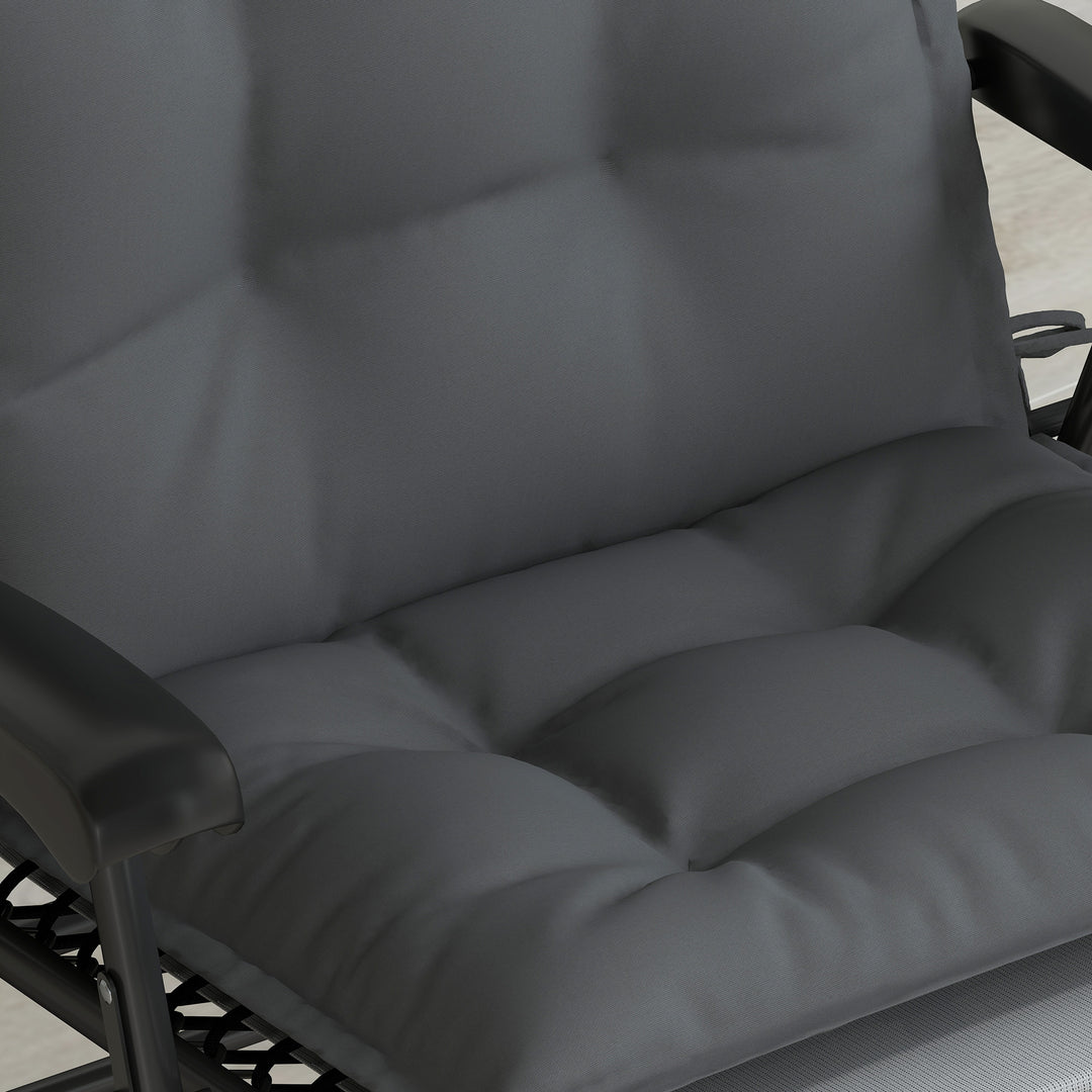 Sæt med 2 hynder til liggestol, vandafvisende hynde til haveliggestol, hynde 50x116x5 cm, mørkegrå
