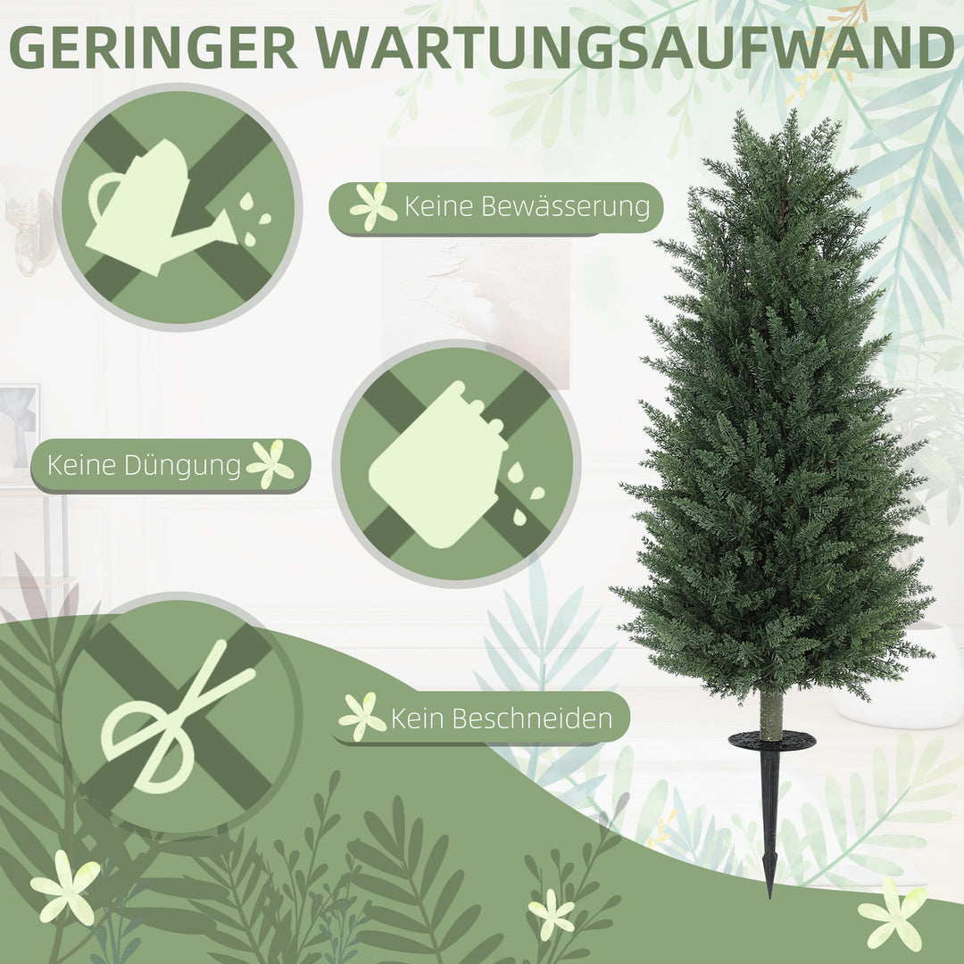 Sæt med 2 kunstige planter, kunstige cypresser med 831 blade hver, alsidige, grønne