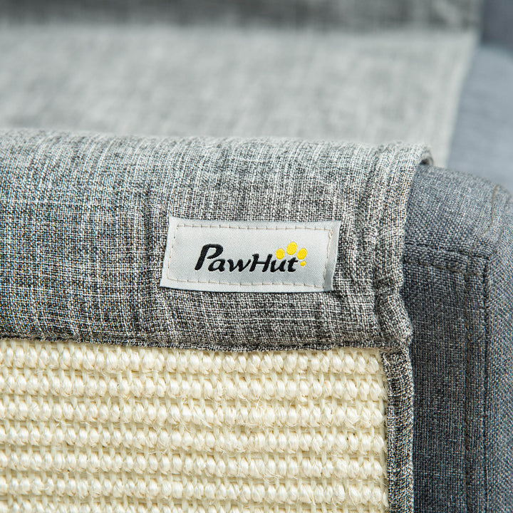 2-Delt kradsemåtte, ridsebeskyttelse til sofa, sisal kradsetæppe til katte, lænestole, sofaer, kradsemåtte til katte, grå, 130 x 45 x 0,3 cm