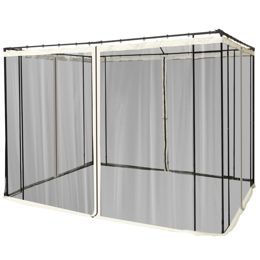 Myggenet til 3x3 pavillon, 4 sidepaneler, insektnet med kroge og lynlås, insektbeskyttelse, nylonnet, sort