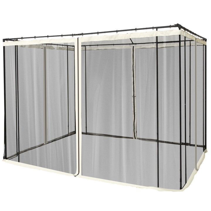 Myggenet til 3x3 pavillon, 4 sidepaneler, insektnet med kroge og lynlås, insektbeskyttelse, nylonnet, sort