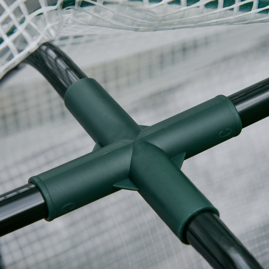 Højbed, rullefilmbetræk, ramme af naturtræ, stoffor, drænhuller, 121 x 55 x 117 cm