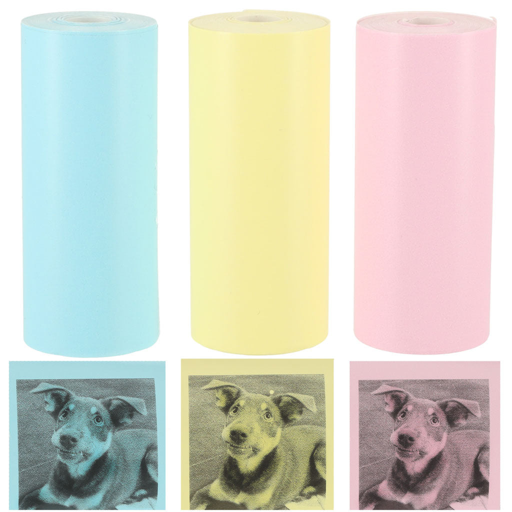Papirruller termisk patron til miniprinter 5,7 cm x 3 m 3 stk. farverig