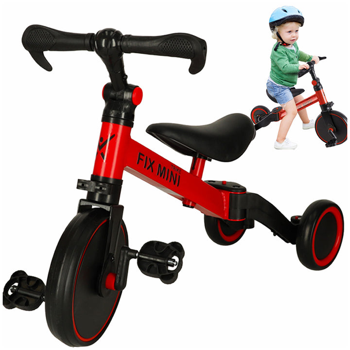 Trike Fix Mini cross-country trehjulet cykel 3 i 1 med pedaler rød