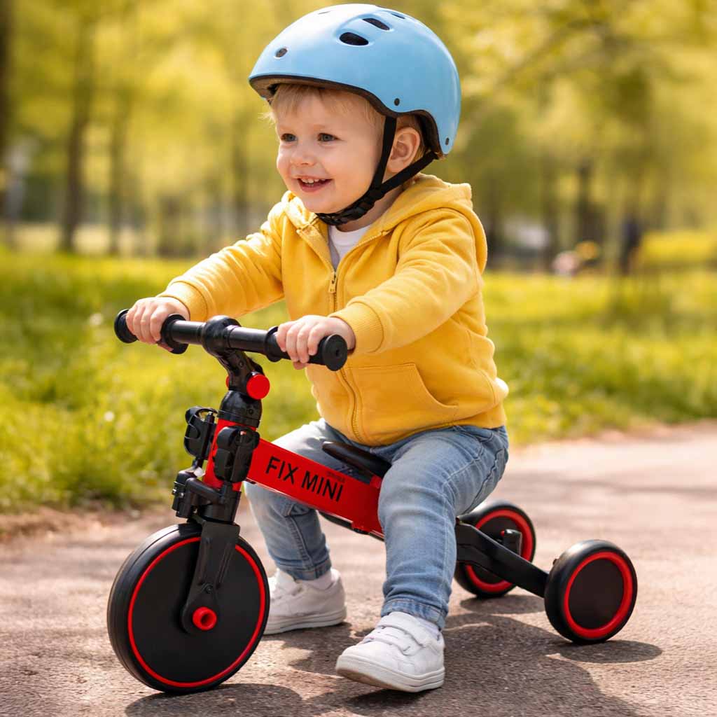 Trike Fix Mini cross-country trehjulet cykel 3 i 1 med pedaler rød