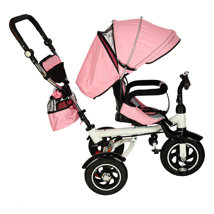 Trike Fix V3 trehjulet cykel 3w1 klapvognscykel 360 drejelig frihjul pink