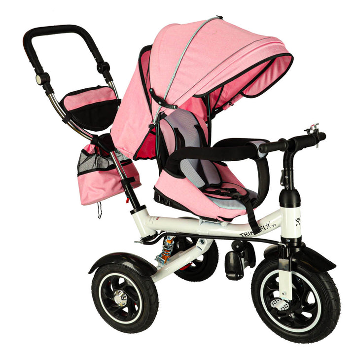 Trike Fix V3 trehjulet cykel 3w1 klapvognscykel 360 drejelig frihjul pink