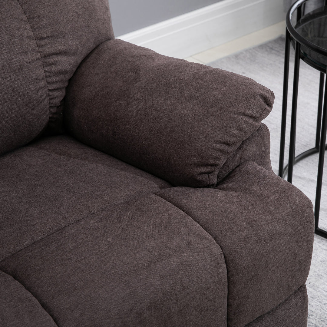 Lænestol med ståstøtte, 160° justerbar ryglæn, massage- og varmefunktion, 83 cm x 95 cm x 105 cm, brun