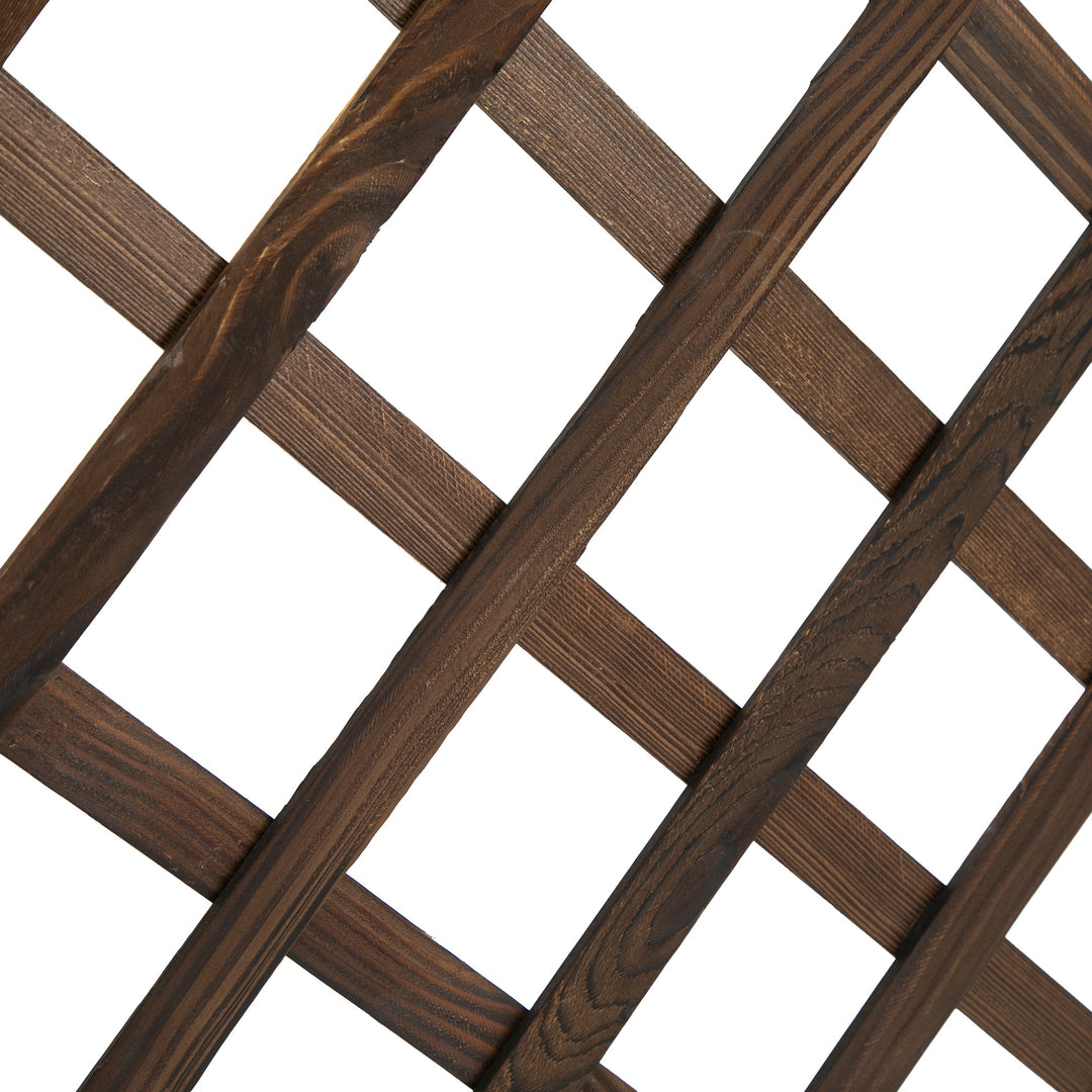 Højbed plantekasse med espalier, 72,5 x 31,5 x 149,5 cm til have balkon terrasse, brun