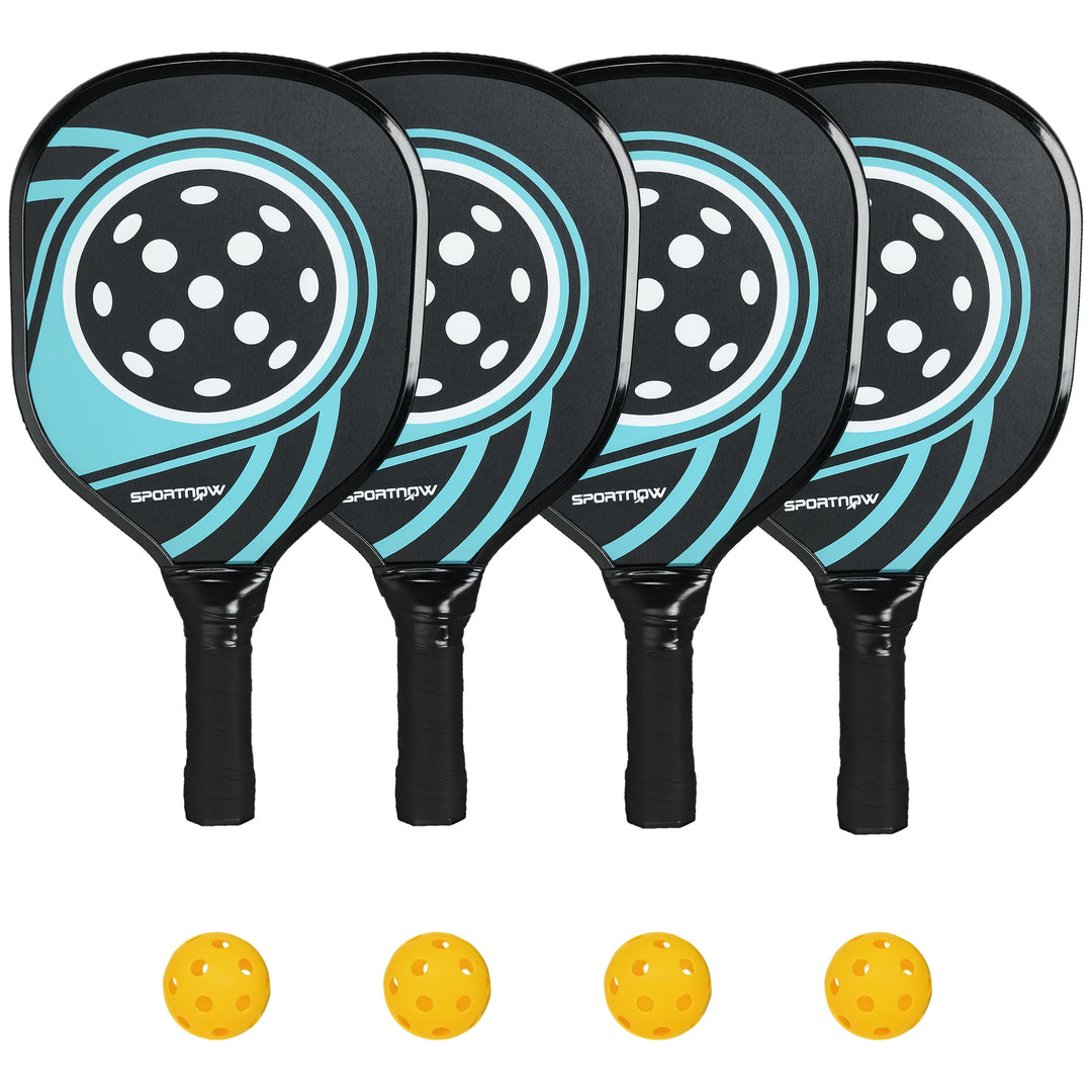 Pickleball-paddlesæt med 4 padler til begyndere og fritidsspillere