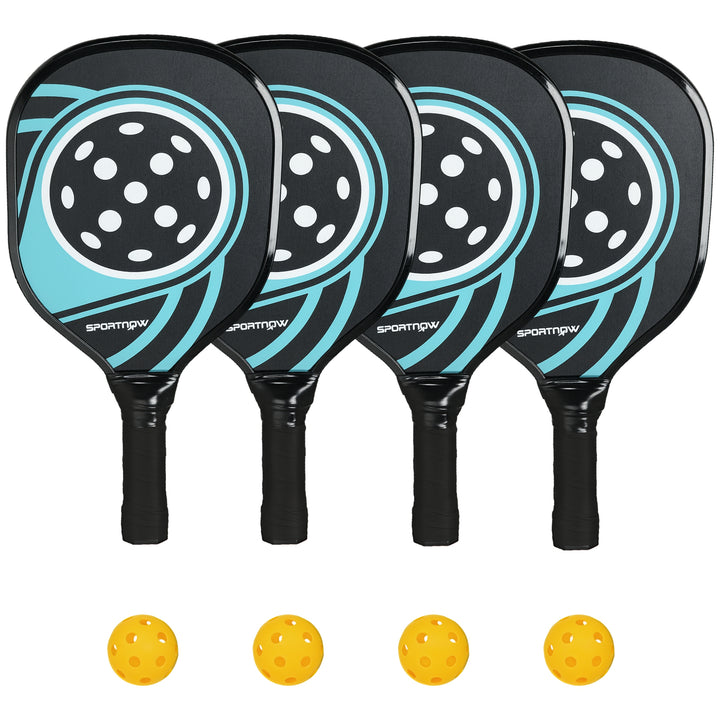 Pickleball-paddlesæt med 4 padler til begyndere og fritidsspillere