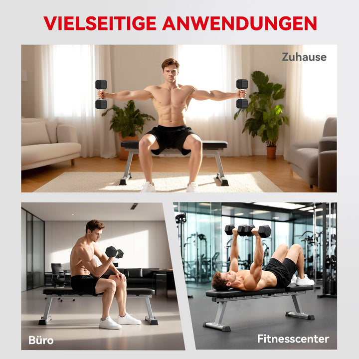 Håndvægte med riflet håndtag, støbejernshåndvægte, 2 x 20 kg til hjemmetræning, fitnesscenter, styrketræning