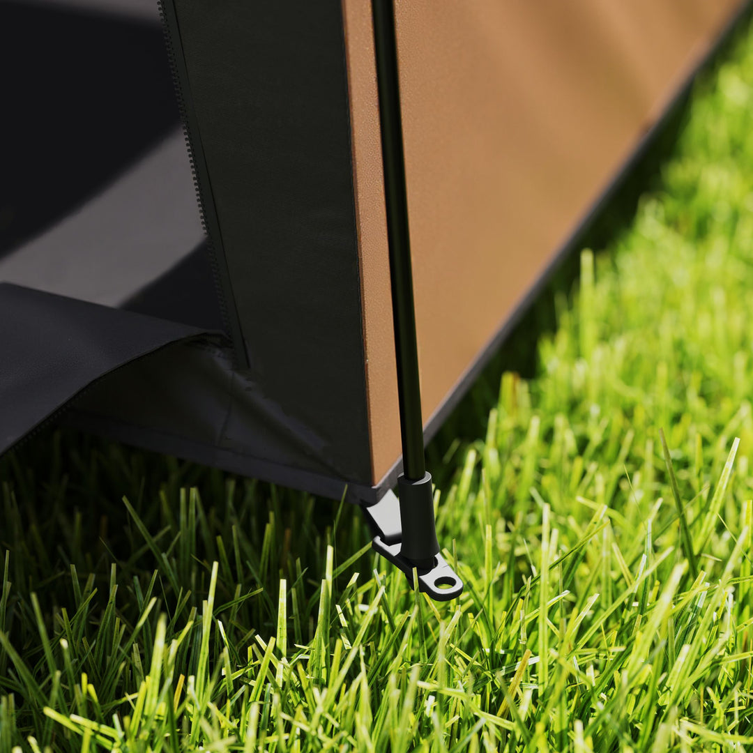 Kæledyrstelt, hundetelt, sammenklappeligt, vejrbestandigt, hundehus, til store hunde, mørkebrun