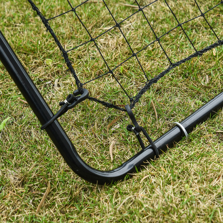 Rebounder til fodbold, reboundervæg, bærbar, med slagzone reboundnet kickback reboundvæg, fodboldmål til børn og unge, 75x126 cm, sort