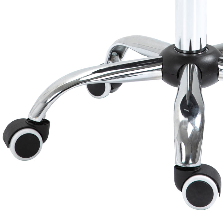 Sadelskammel arbejdsskammel drejestol drejeskammel rulleskammel kosmetikskammel polstret højdejusterbar (sort)