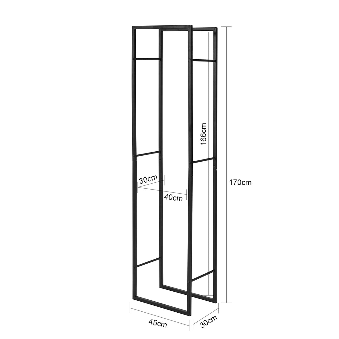 Elegant brændestativ, B45 x D30 x H170 cm