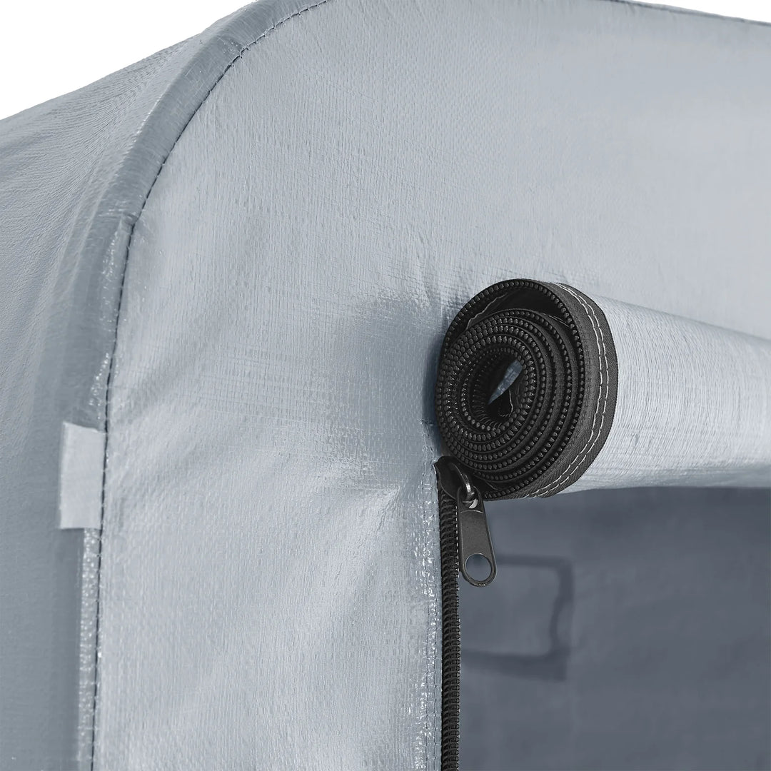 Robust og vejrbestandig presenning til cykelgarage i sølvfarve (159 x 219 x 165 cm)