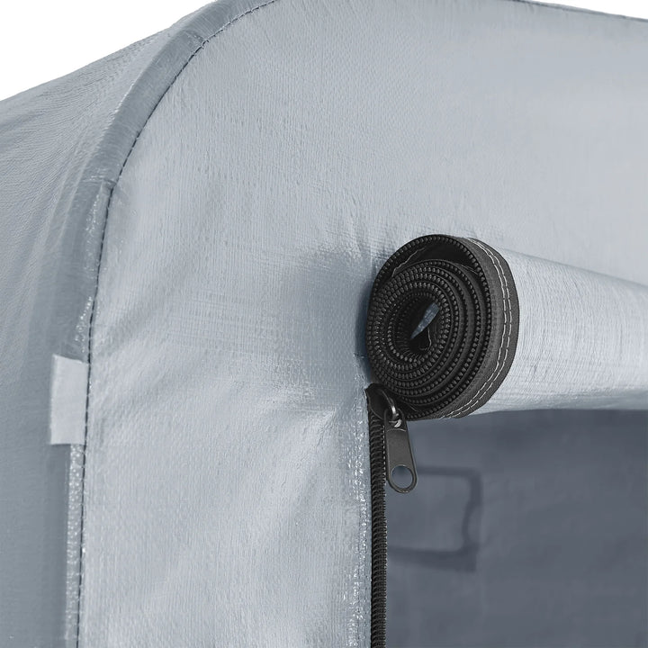 Robust og vejrbestandig presenning til cykelgarage i sølvfarve (159 x 219 x 165 cm)