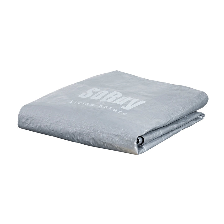 Robust og vejrbestandig presenning til cykelgarage i sølvfarve (159 x 219 x 165 cm)