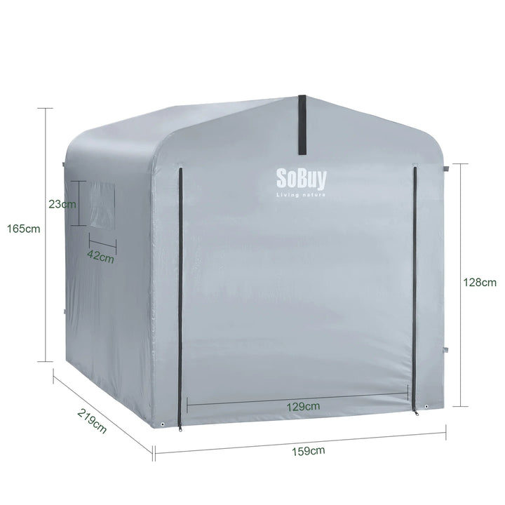 Robust erstatningsovertræk til cykelgarage, sølvfarvet, 159x219x165 cm