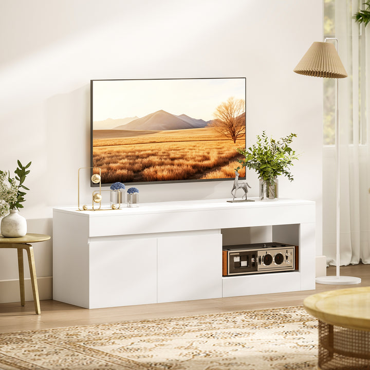 TV-skab med 2 låger, soft-close-funktion, hvid, 140 x 40 x 48 cm