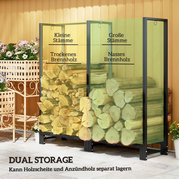 Brænderist, to sektioner, stel i rustfrit stål, op til 200 kg, 123 x 32 x 115 cm, sort