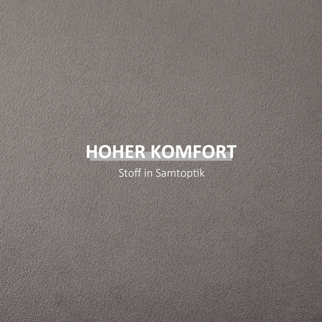 2-I-1 fløjlsskammel med opbevaring og aftageligt låg ø44 cm x 47,5 cm grå