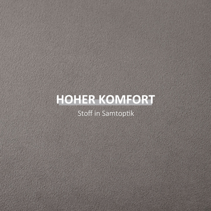 2-I-1 fløjlsskammel med opbevaring og aftageligt låg ø44 cm x 47,5 cm grå