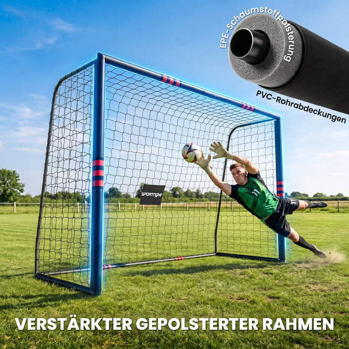 Stort fodboldmål til haven, 300 x 200 cm, til teenagere og voksne