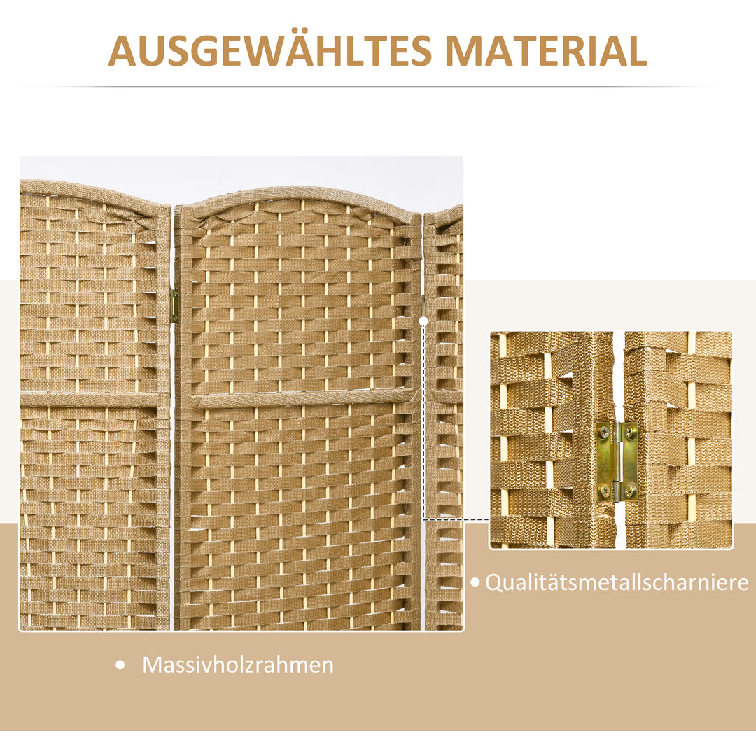 8-Panels rumdeler, foldbar privatlivsskærm, privatlivsskærm til stue, soveværelse, hjemmekontor, naturlig