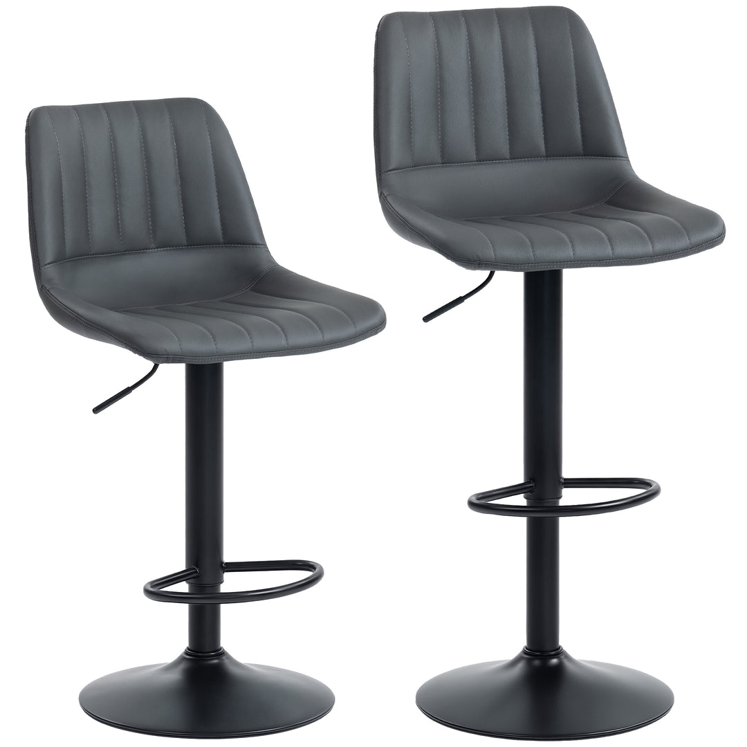 Sæt med 2 barstole i retrodesign, med fodstøtte, højdejusterbar, 43 cm x 49,5 cm x 111 cm