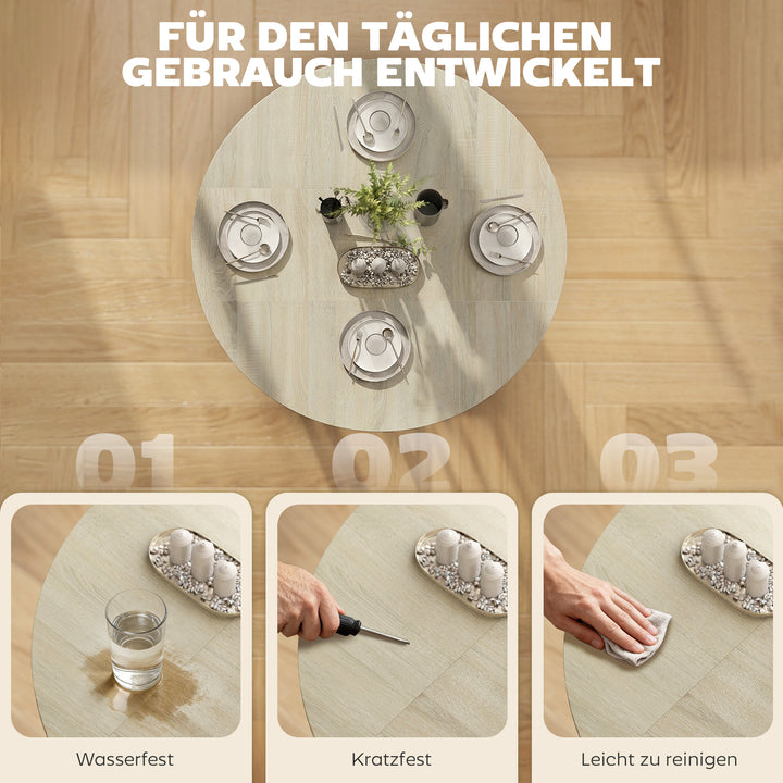 Klapbord, bord med klapfunktion og åben hylde, rullebord til spisestue, små rum, natur