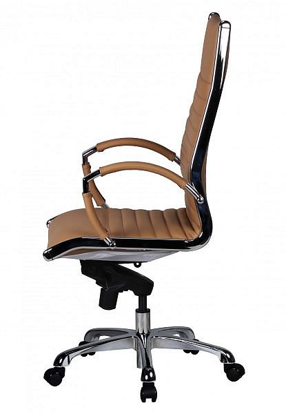 Designer kontorstol i ægte læder, karamelfarvet