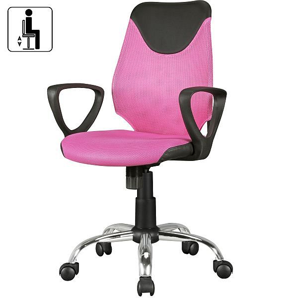 Børneskrivebord Sort Pink til børn fra 6 år med ryglæn Børnedrejestol Børnestol ergonomisk | Højdejusterbar stol