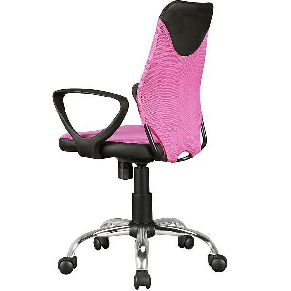 Børneskrivebord Sort Pink til børn fra 6 år med ryglæn Børnedrejestol Børnestol ergonomisk | Højdejusterbar stol
