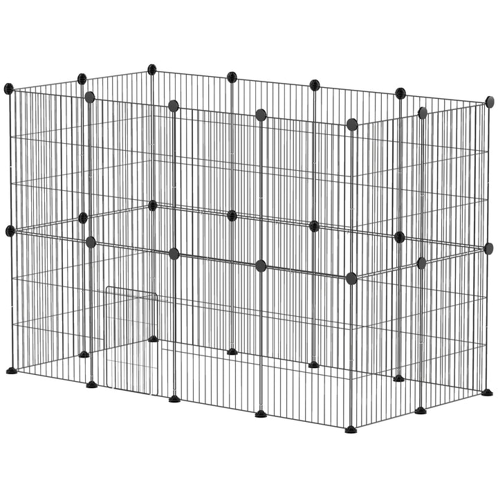 Bur til små dyr, udendørs indhegning, modulært design, 0,72 m², stål, sort