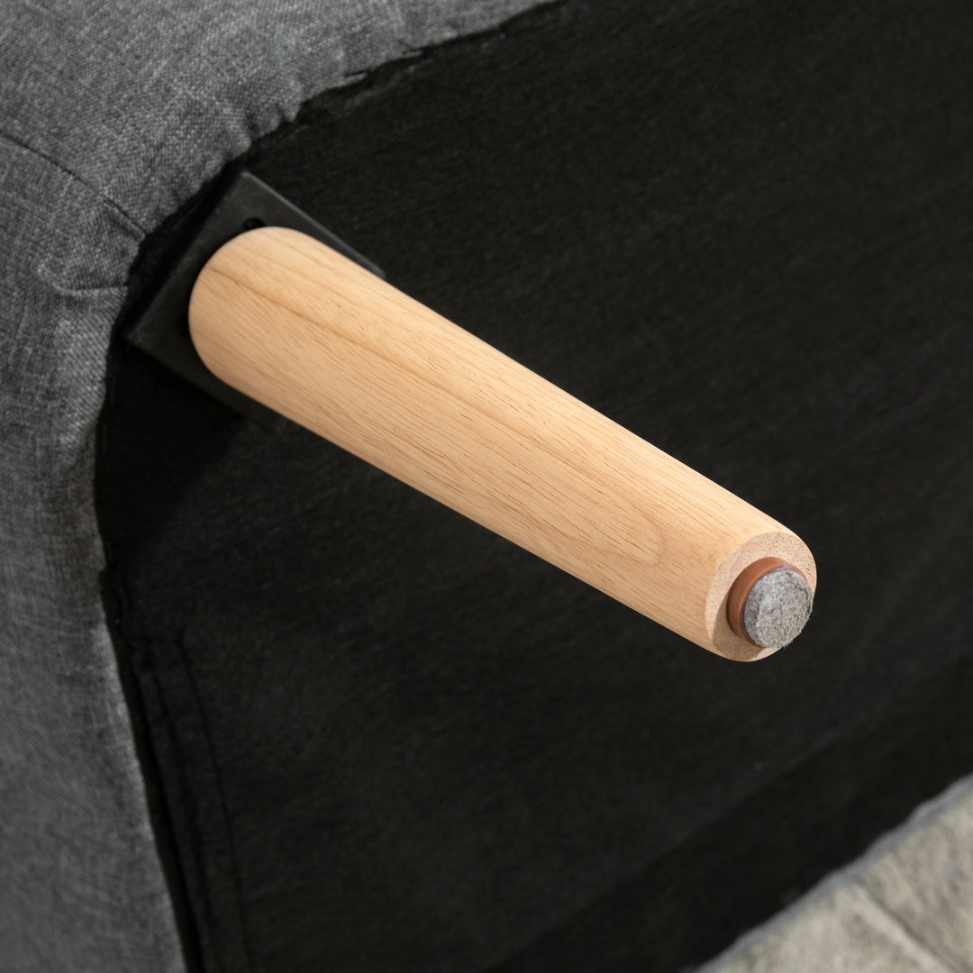 2-Personers sofa, blød polstring, letplejeligt betræk, op til 150 kg, 117 x 56,5 x 77 cm, lysegrå