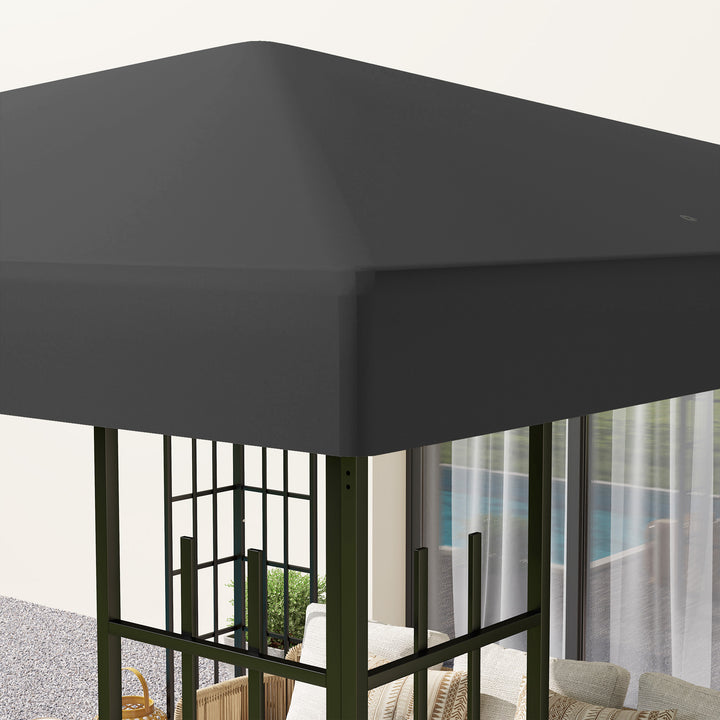 3 x 3 m reservepresenning til pavillon, presenning til havepavillon, med drænhuller, UPF30+, mørkegrå
