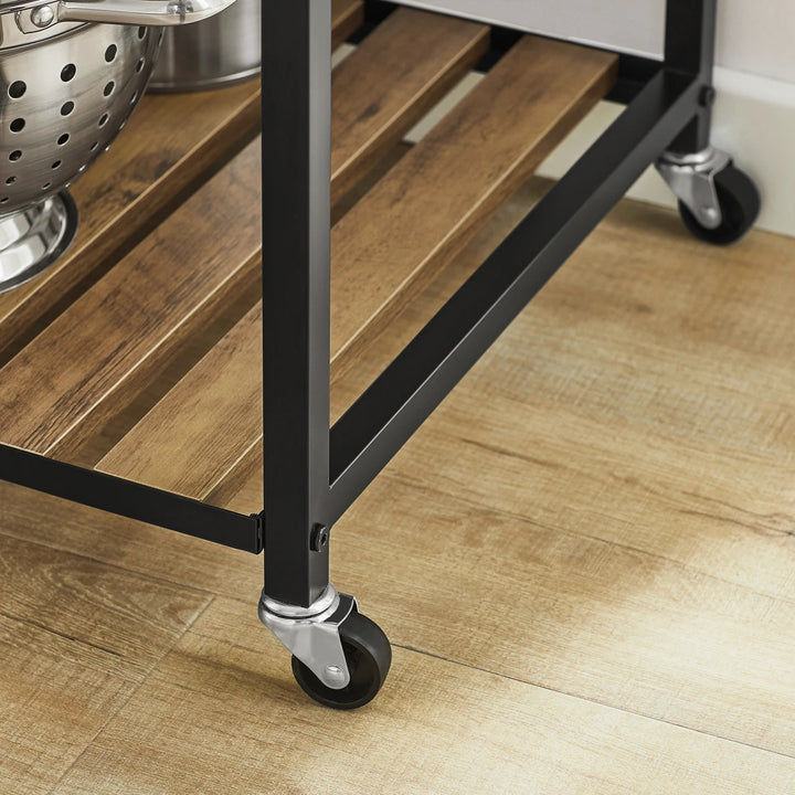 Køkkenvogn i industrielt look, B110 x D45 x H92 cm, brun