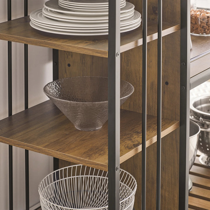 Køkkenvogn i industrielt look, B110 x D45 x H92 cm, brun