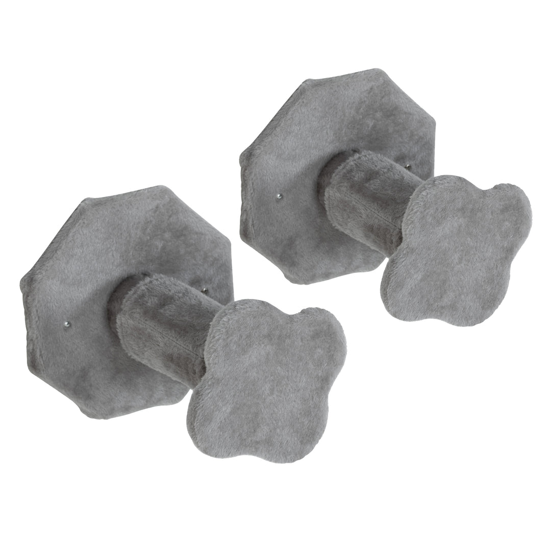 Klatrevæg til katte, inklusive kattehus, stiger, legebold, pladsbesparende, lysegrå