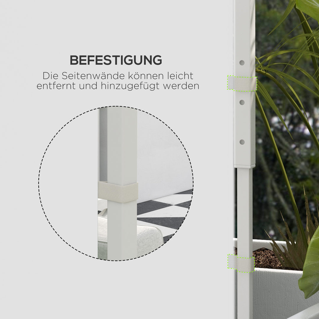 Pavillongardiner, sæt med 2, til 3x6m eller 3x3m havepavilloner, med vinduer og døre, hvid