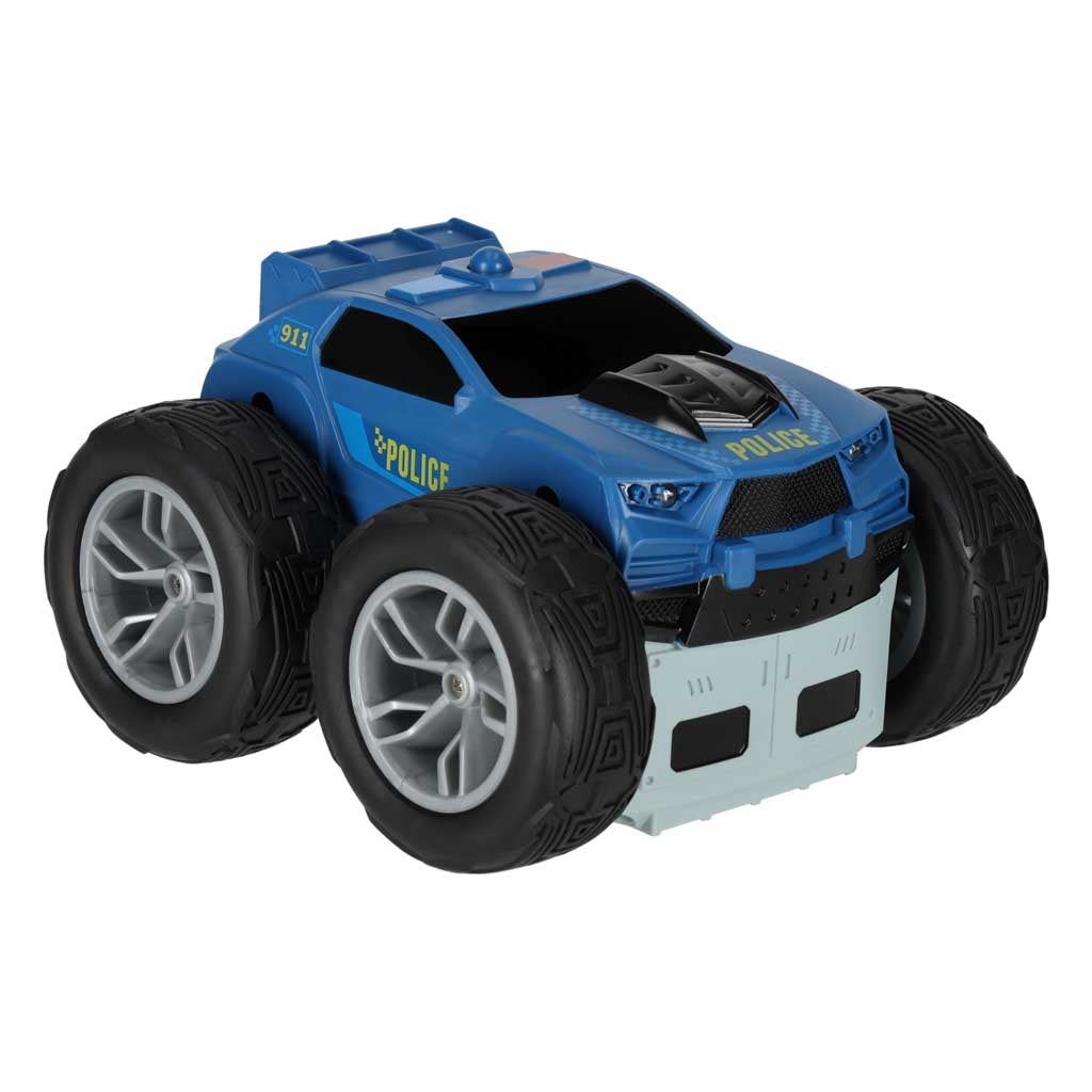 RC Revolt 2 Sided Rescue Racer fjernbetjent bil blå