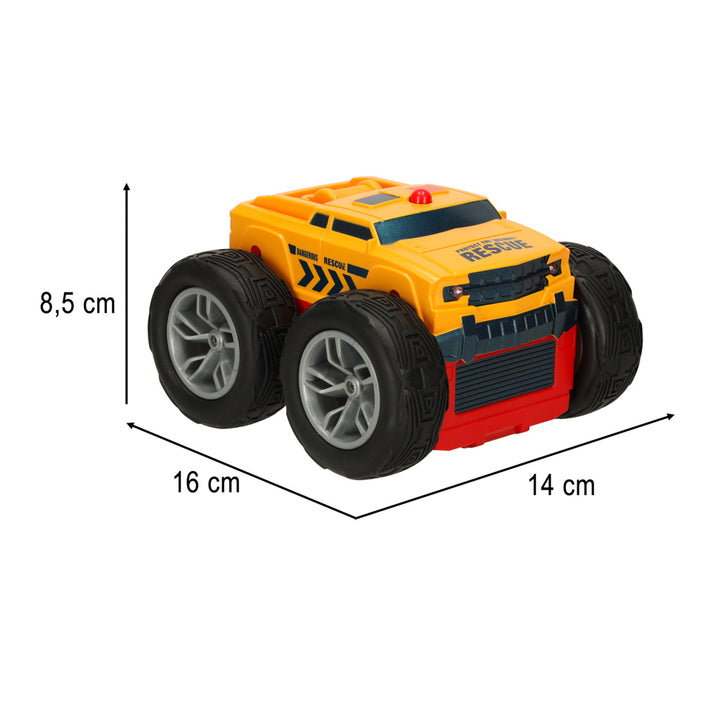 RC Revolt 2 Sided Rescue Racer fjernbetjent bil blå