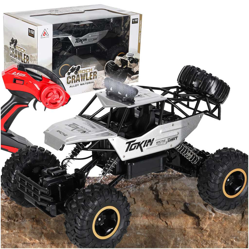 RC-bil Rock Crawler 1:12 4WD METAL sølv