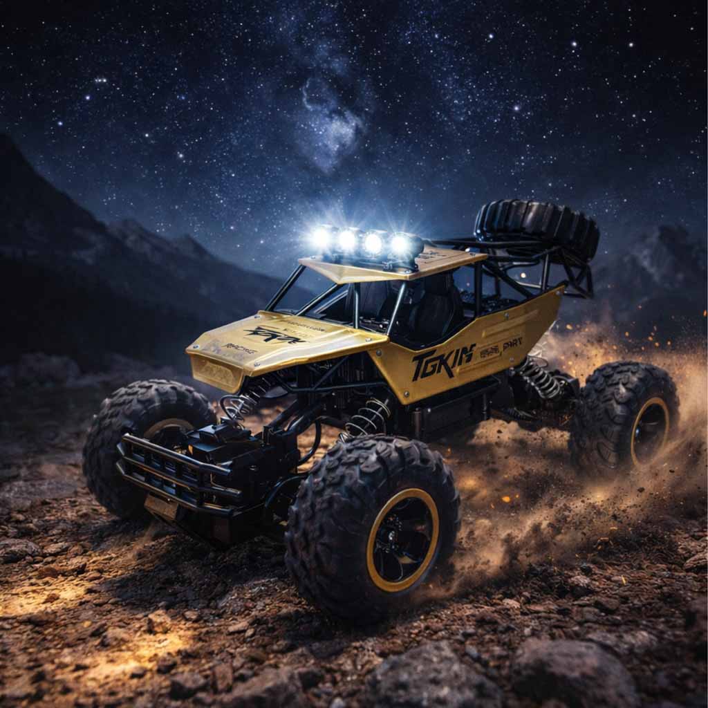 RC-bil Rock Crawler 1:12 4WD METAL guld