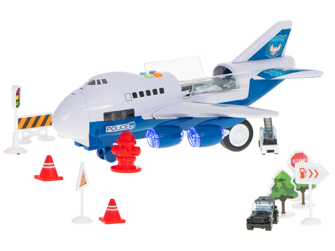 Transportfly + 6 biler politi side/front