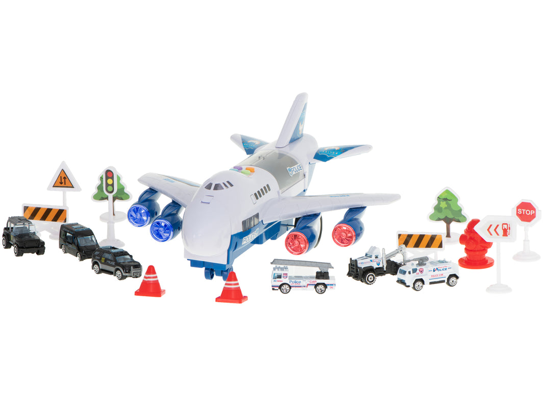 Transportfly + 6 biler politi side/front